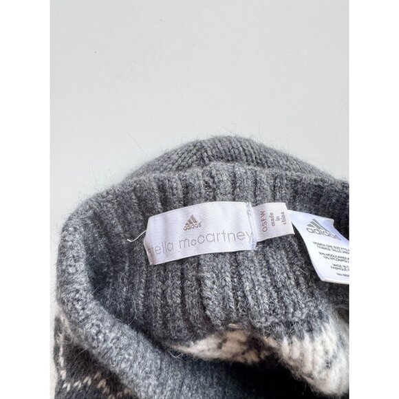 ADIDAS x STELLA MCCARTNEY Grey Star Wool Knit Slouchy Oversized Beanie, One Size - Picture 9 of 15